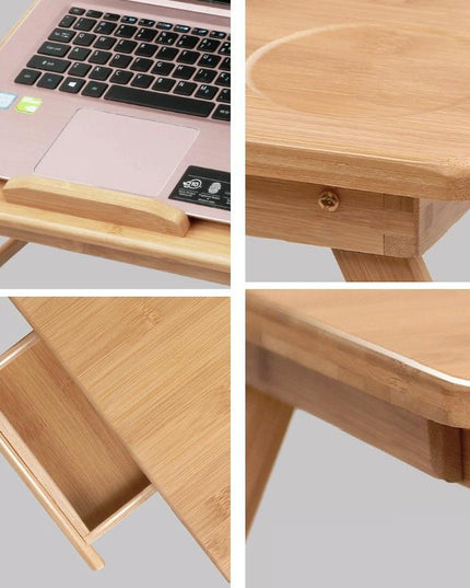 Foldable Laptop Desk For Bed - Lazy Computer Table With Card Slot-1915198266421678084