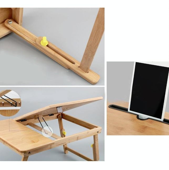 Foldable Laptop Desk For Bed - Lazy Computer Table With Card Slot-1915198266421678085