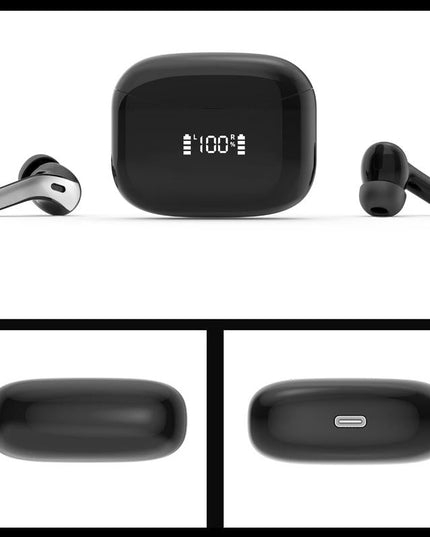 Black Wireless Bluetooth Earphone With Touch Display-1915196860214153217