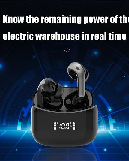 Black Wireless Bluetooth Earphone With Touch Display-1915196860214153220