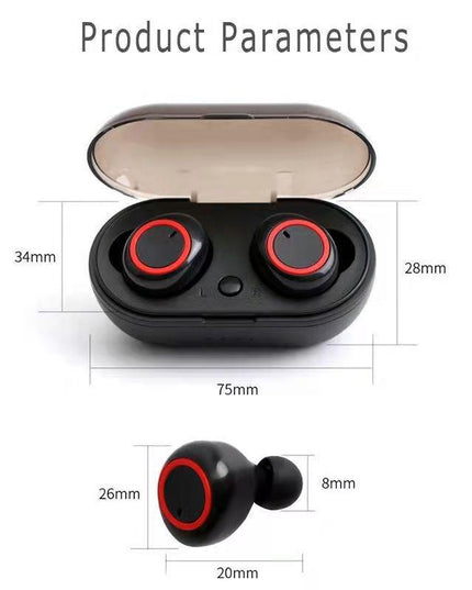 Wireless Tws Bluetooth Headphones With Touch Control - Black / Blue-1915196515467530242