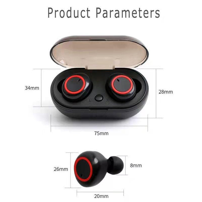 Wireless Tws Bluetooth Headphones With Touch Control - Black / Blue-1915196515467530242