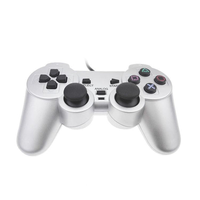 Silver Fuel Injection Gamepad For Ps2 With Dual Motor Vibration-1915198219827154945