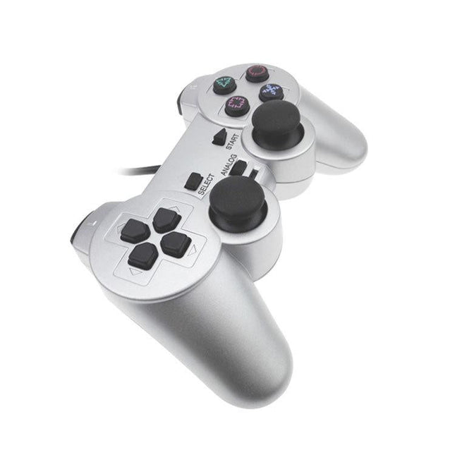 Silver Fuel Injection Gamepad For Ps2 With Dual Motor Vibration-1915198219827154946