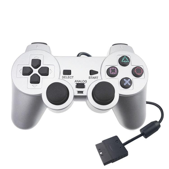 Silver Fuel Injection Gamepad For Ps2 With Dual Motor Vibration-1915198219827154949