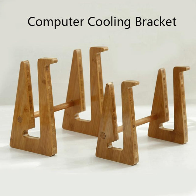 Bamboo Wood Desktop Storage Rack For Computers And Tablets-1915198316099014658