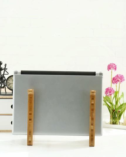 Bamboo Wood Desktop Storage Rack For Computers And Tablets-1915198316099014661