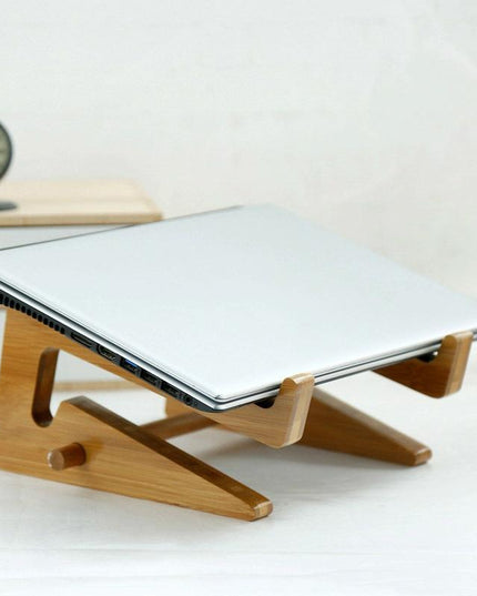 Bamboo Wood Desktop Storage Rack For Computers And Tablets-1915198316099014662
