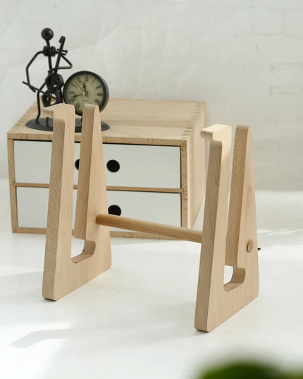 Bamboo Wood Desktop Storage Rack For Computers And Tablets-1915197981548744707