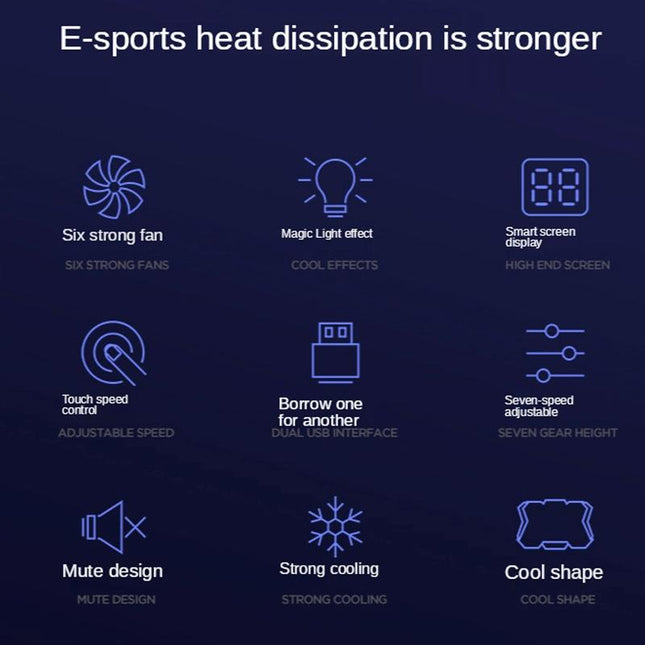 6-Fan Adjustable Rgb Laptop Cooling Base-1915198131620941828