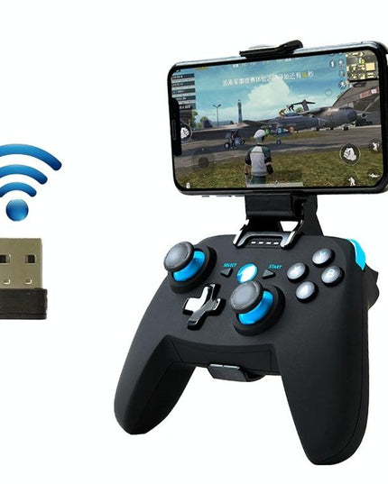 Wireless Game Controller For Android / Ios / Pc / Ps3 With Bluetooth & 2.4Ghz Includes Handle Bracket And Receiver - Blue-1915197459227873286