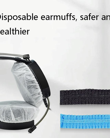 50 Pairs Disposable Earphone Covers - Non-Woven Black-1915196880518778884