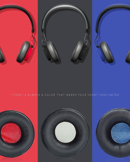 2-Pack Leather Headphone Sponge Covers For Jabra Revo Wireless - Black / Gray-1915197610734522372