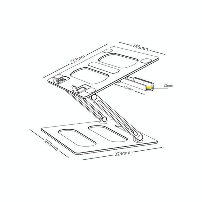 Adjustable Metal Notebook Stand - Gray Desktop Support-1915196691737350146