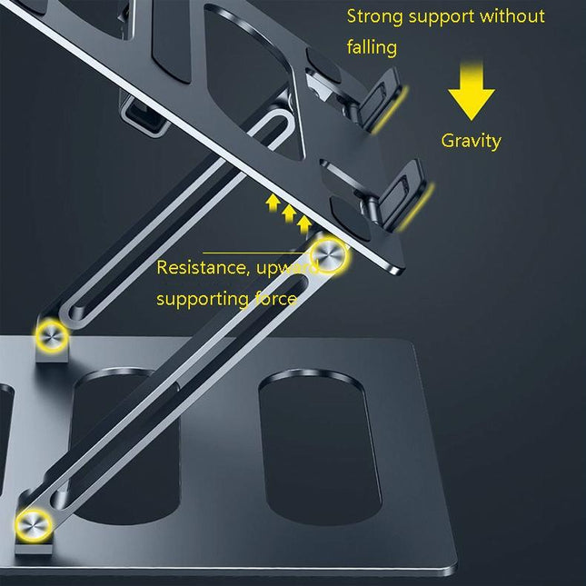 Adjustable Metal Notebook Stand - Gray Desktop Support-1915196691737350149