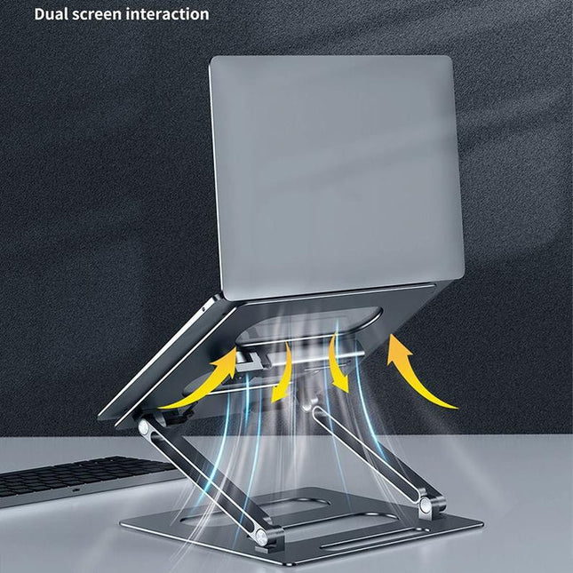 Adjustable Metal Notebook Stand - Gray Desktop Support-1915196691737350150