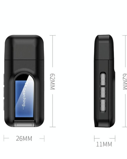2-In-1 Usb Bluetooth 5.0 Audio Adapter With Lcd Screen-1915197733170450434