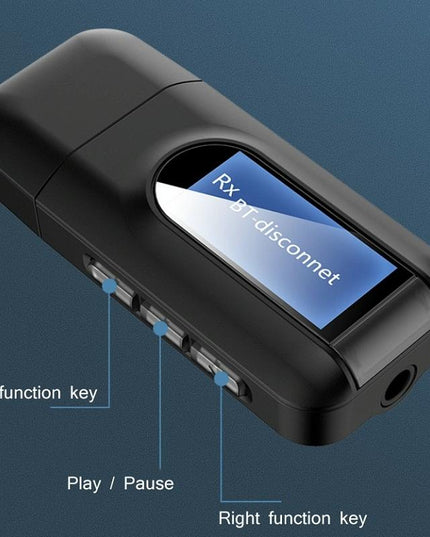 2-In-1 Usb Bluetooth 5.0 Audio Adapter With Lcd Screen-1915197733170450435