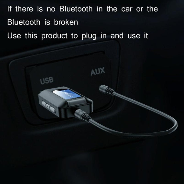 2-In-1 Usb Bluetooth 5.0 Audio Adapter With Lcd Screen-1915197733170450436