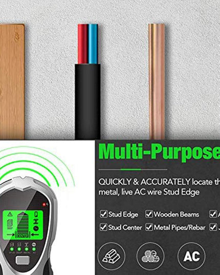 4-In-1 Multifunctional Digital Wall Detector - Silver / Black-1915196914224205827