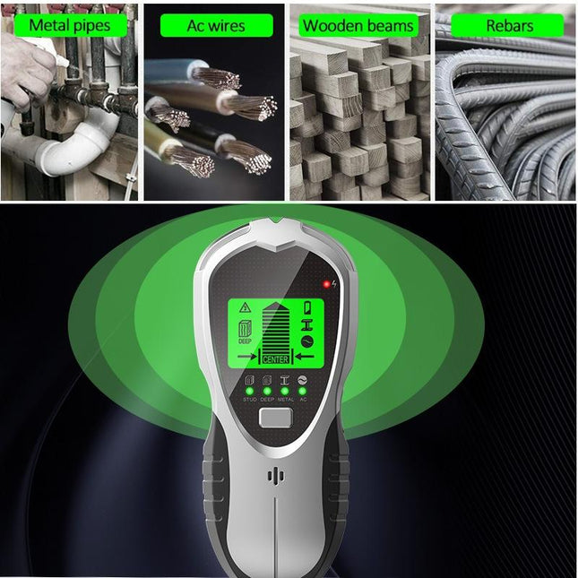 4-In-1 Multifunctional Digital Wall Detector - Silver / Black-1915196914224205828