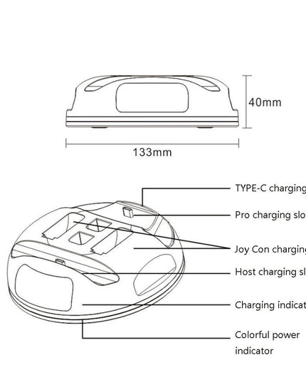 Switch Lite Handle Charger With Colourful Lights-1915197139227643908