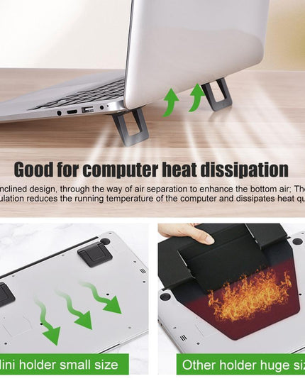 Portable Laptop Base For Improved Heat Dissipation - Black Foot Pad-1915196824654843909