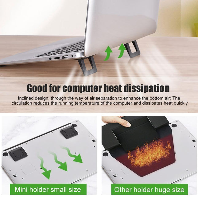 Portable Laptop Base For Improved Heat Dissipation - Black Foot Pad-1915196824654843909