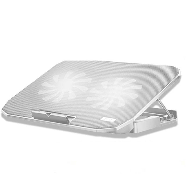 Adjustable Dual Fan Laptop Cooling Stand - Ivory-1915197835092037632