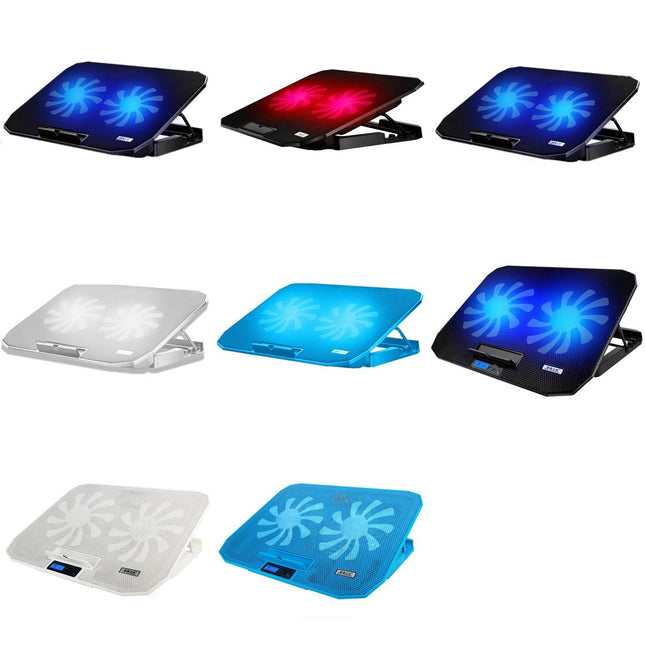 Adjustable Dual Fan Laptop Cooling Stand - Ivory-1915197835092037633