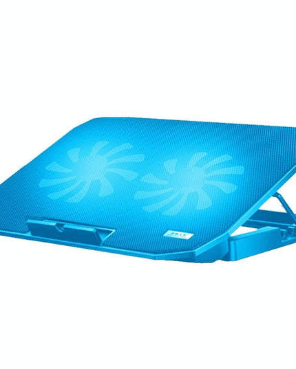 Sea Blue Dual Fan Laptop Cooling Stand - Adjustable-1915197646180585479