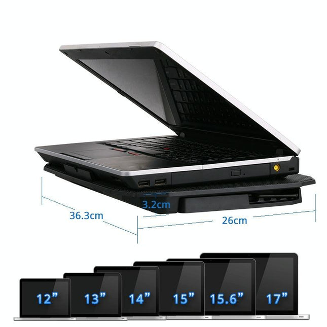 Sea Blue Dual Fan Laptop Cooling Stand - Adjustable-1915197646180585474