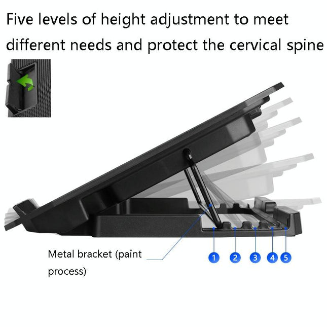 Sea Blue Dual Fan Laptop Cooling Stand - Adjustable-1915197646180585475