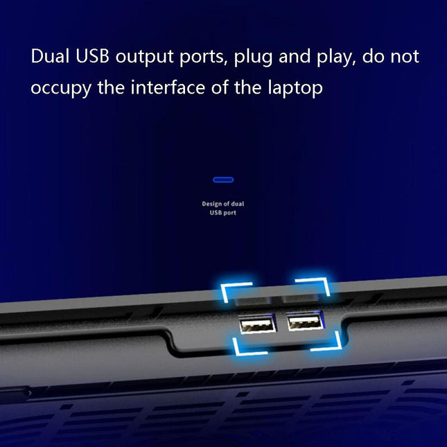 Sea Blue Dual Fan Laptop Cooling Stand - Adjustable-1915197646180585477
