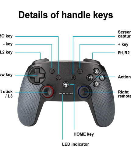 Switch Pro Wireless Gamepad With Dual Motors And Turbo-1915196896759123973