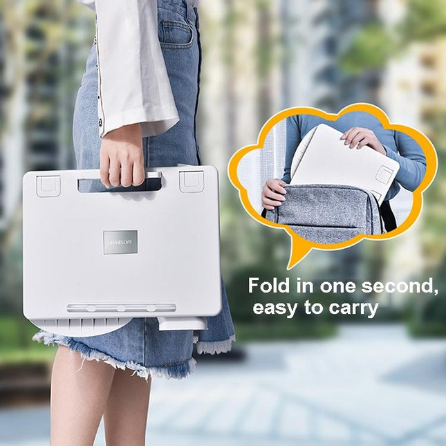 Portable Foldable Laptop Stand - Heightening Bracket Multifunctional White-1915196932192604165