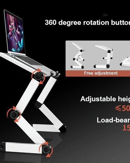 Portable Folding Laptop Desk With Height Adjustment And Storage-1915198133806174213