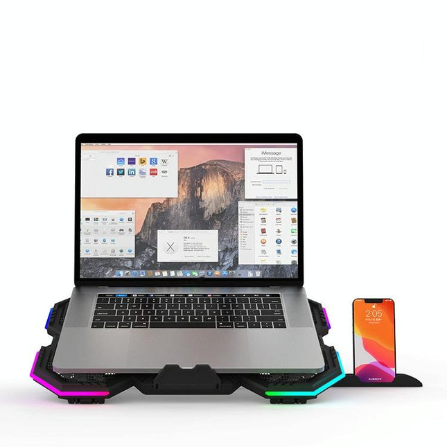 Usb Fan Stand With Phone Holder And Rgb Blue-1915198146816905217