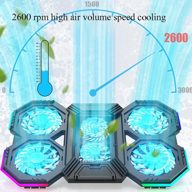 Usb Fan Stand With Phone Holder And Rgb Blue-1915198146816905220