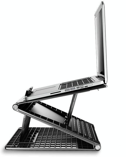 Portable Laptop Stand - Adjustable Height Foldable Heat Dissipation - Elegant Black-1915196830195519495