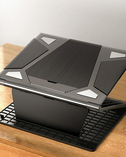 Portable Laptop Stand - Adjustable Height Foldable Heat Dissipation - Elegant Black-1915196830195519489