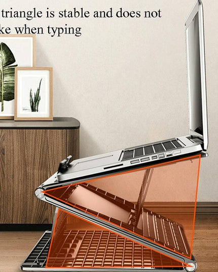 Portable Laptop Stand - Adjustable Height Foldable Heat Dissipation - Elegant Black-1915196830195519490