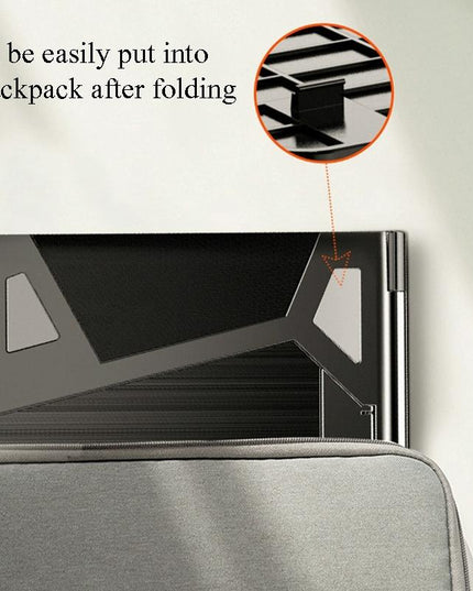 Portable Laptop Stand - Adjustable Height Foldable Heat Dissipation - Elegant Black-1915196830195519492