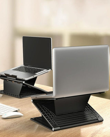 Portable Laptop Stand - Adjustable Height Foldable Heat Dissipation - Elegant Black-1915196830195519494