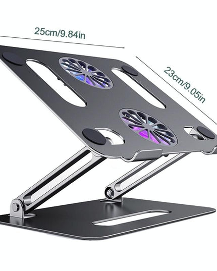 Portable Aluminum Laptop Stand With Cooling And Type C Cable - Gray-1915197790405922818
