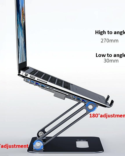Portable Aluminum Laptop Stand With Cooling And Type C Cable - Gray-1915197790405922822