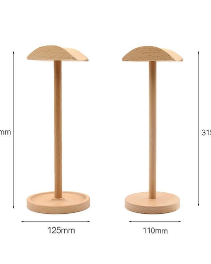 Solid Wood Desktop Headset Display Stand - Elegant Design-1915197796844179458