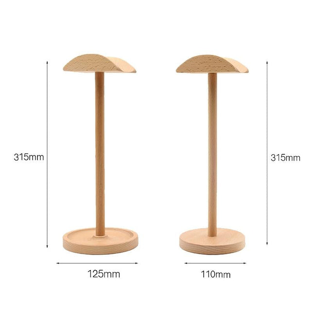 Solid Wood Desktop Headset Display Stand - Elegant Design-1915197796844179458