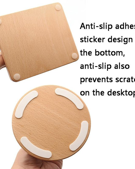 Solid Wood Desktop Headset Display Stand - Elegant Design-1915197796844179460