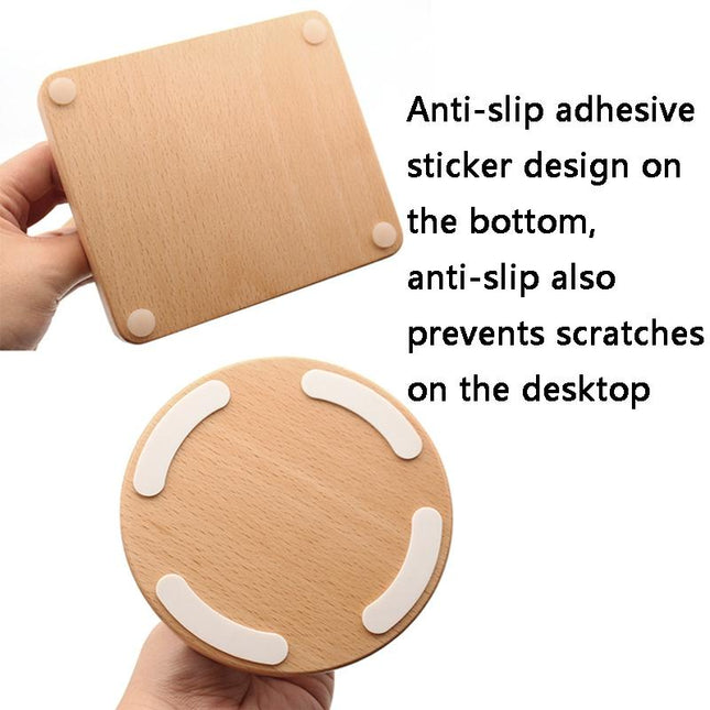 Solid Wood Desktop Headset Display Stand - Elegant Design-1915197796844179460